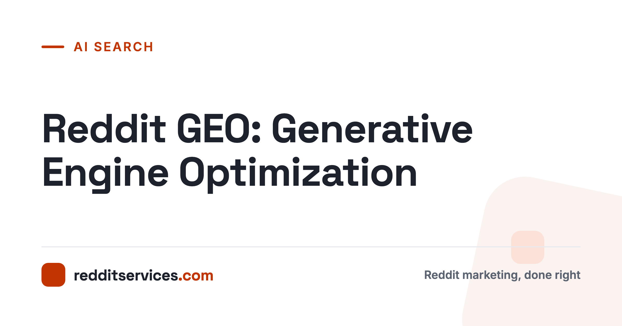 Reddit GEO: Generative Engine Optimization